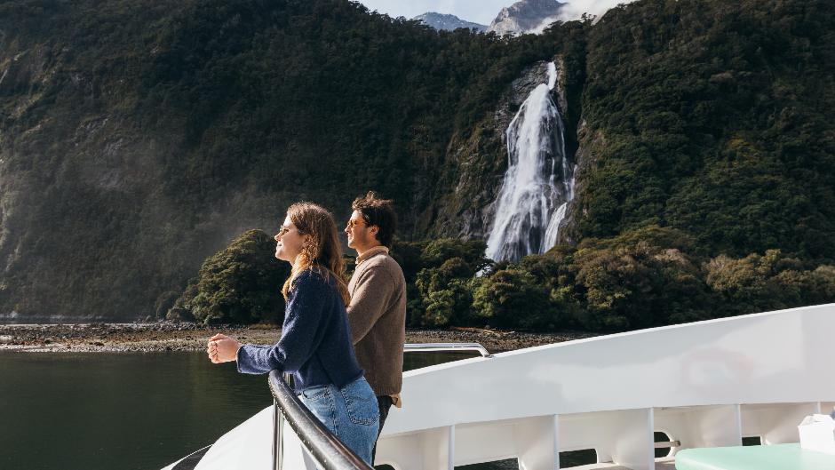 Immerse yourself in the breathtaking beauty of Milford Sound with both a flight and a cruise boat ride on Fly – Cruise – Fly, our most popular scenic flight tour.