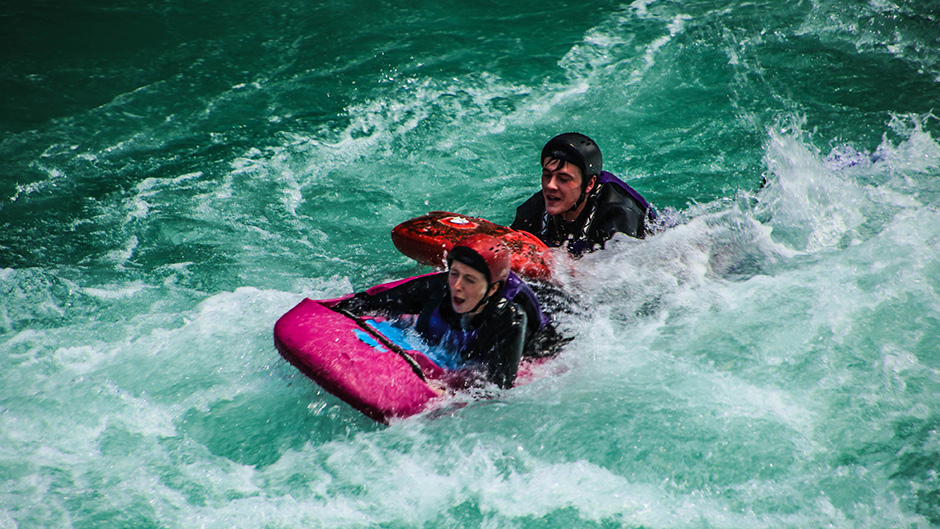 Ride grade 3 white water on our river purpose sledges. They are perfect for riding the river, navigating its strong currents, fast flowing water, waves and whirlpools.