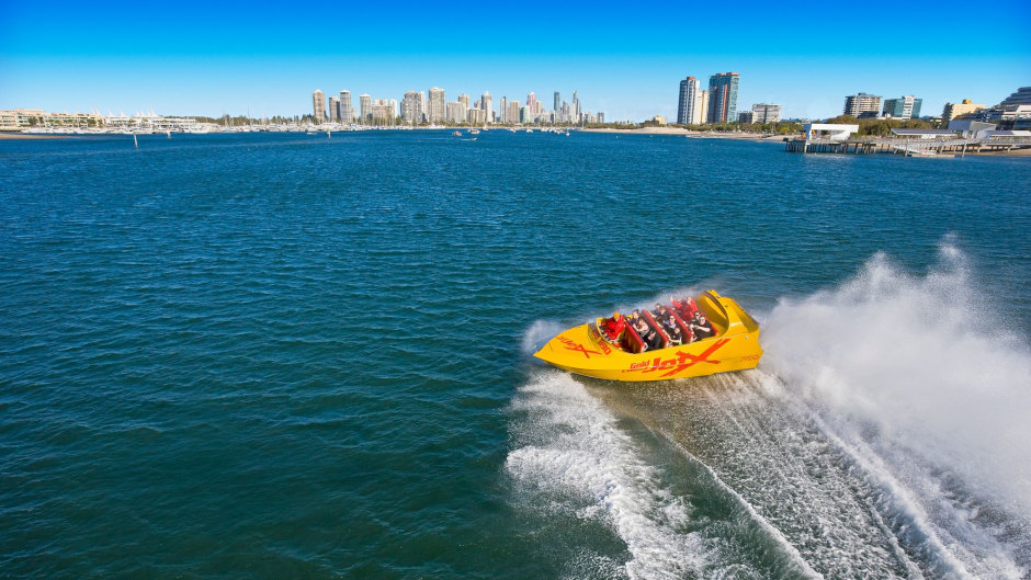 Hold tight for a 55-minute jet boat thrill ride on the Gold Coast Broadwater. More high-speed adrenaline than you can imagine in the heart of Surfers Paradise!