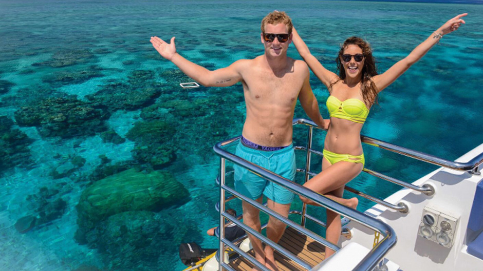 Experience a full day on the Great Barrier Reef with this all-inclusive cruise with helicopter flight! 