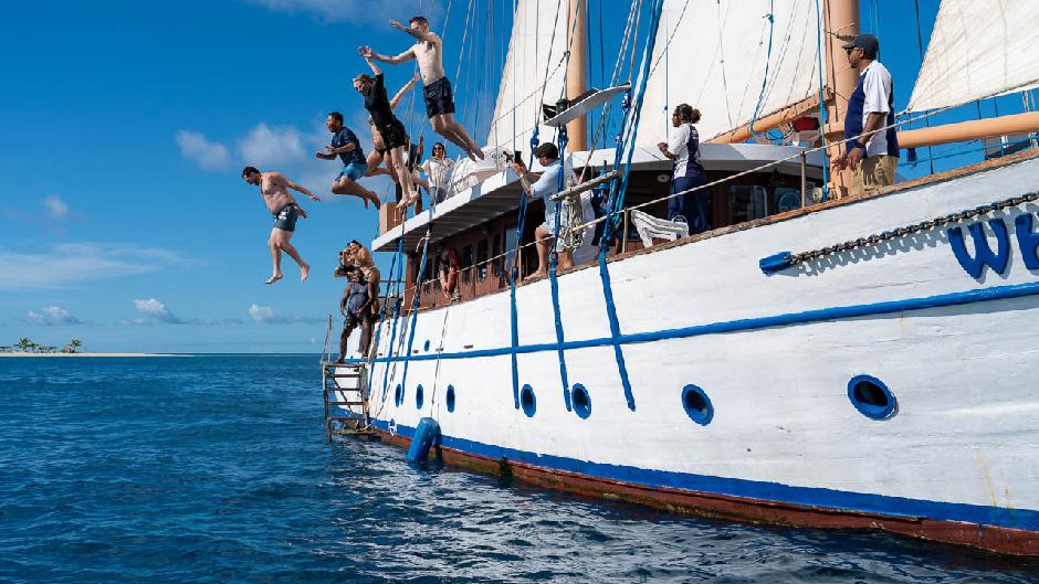 Board the magnificent 100-foot schooner, Whale’s Tale, for a one-day, island sightseeing adventure. Cruise through the blue lagoons and beaches of the Mamanuca Islands, and escape to your own private uninhabited island paradise.