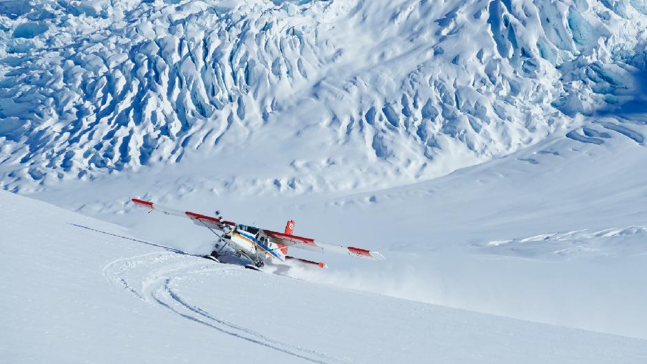 “A World Exclusive Experience” – 2 flights in one, take a Helicopter and Ski Plane flight onto the spectacular Tasman Glacier with the pioneers!