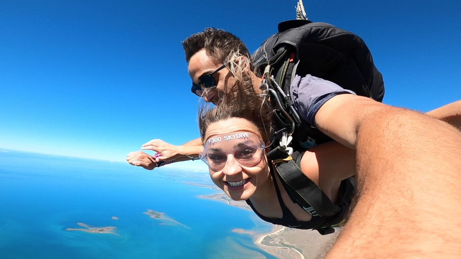 Experience the thrill skydiving from up to 15,000ft, Stunning views of the Whitsunday islands, coastline and beaches