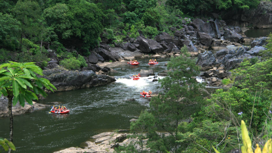 Get onboard with Foaming Fury for an exciting half day white water rafting experience on the Barron River!