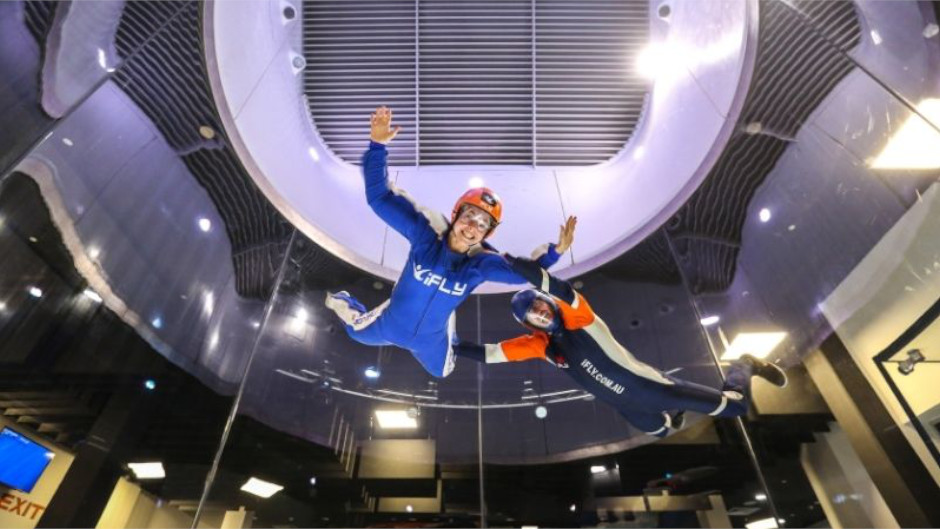 Jump at this chance for unforgettable fun with 2 indoor skydive flights in iFLY Penrith's vertical wind tunnel! Sydney's indoor skydive centre.