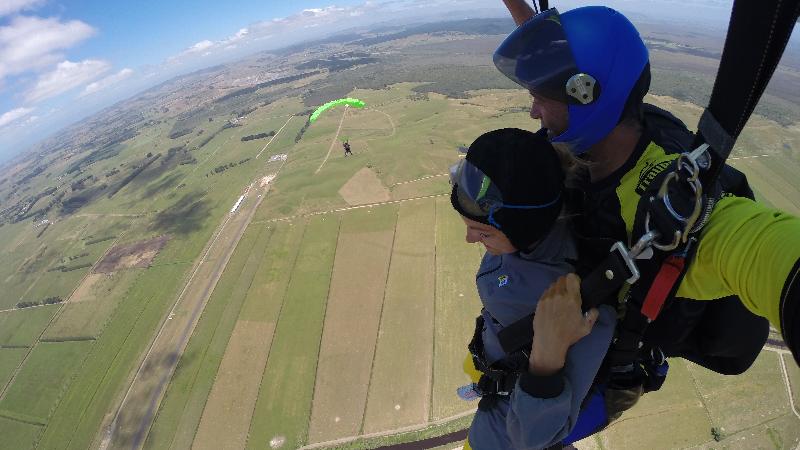 Tandem Skydive from 13,000ft just south of Auckland City with amazing views of the East and West Coasts, Hamilton City, the Coromandel, Hauraki Gulf, and the Waikato River.