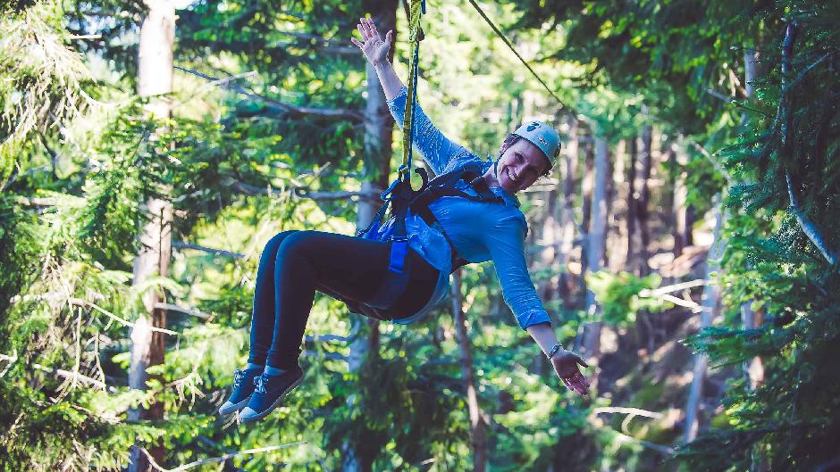 Glide among the tree-tops on 2 breath-taking ziplines while soaking up stunning panormaic views on New Zealand's No.1 Zipline Tour!


