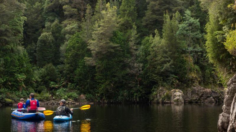 Feel like an intrepid explorer as you paddle at your own pace through tranquil pools and small shallow rapids of the beautiful King River Gorge…