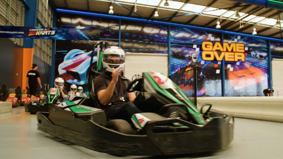 Race your friends and family using a start of the art electric kart at Game Over Auckland!
 