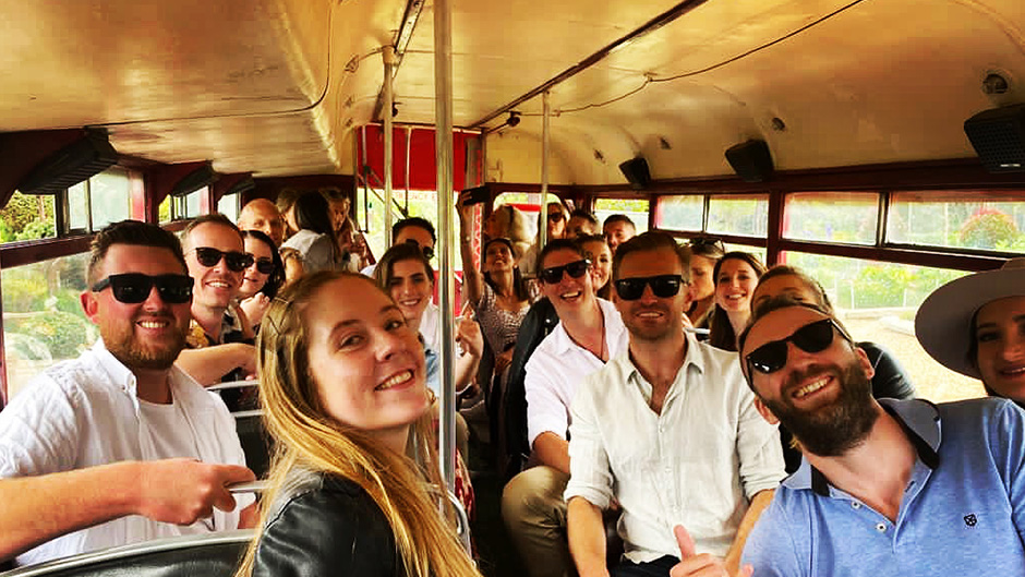 Create your Waiheke memories on our Vintage English Double Decker bus tour as you sample two of the Island's top wineries and take in the stunning scenery!
