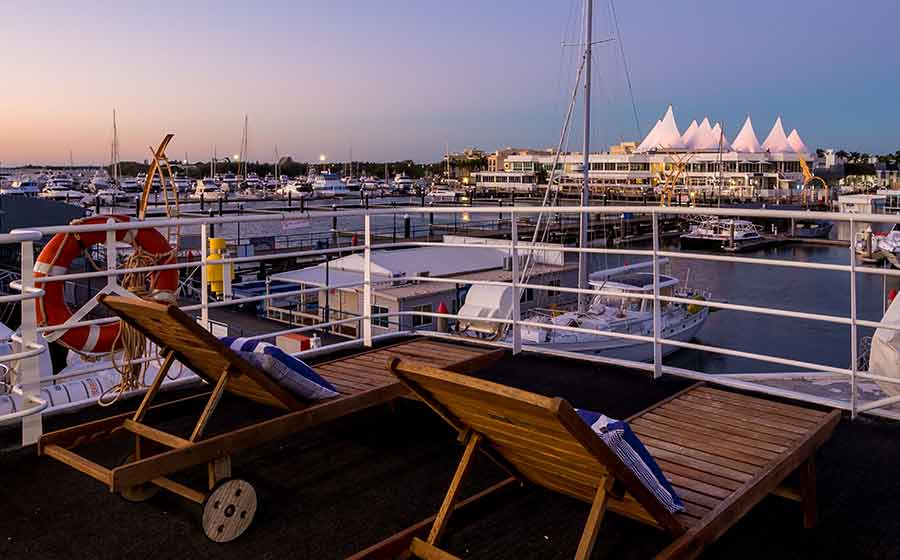 Enjoy the finer things in life, sipping champagne aboard a luxury super yacht, whilst taking in the magnificent surroundings of Broadwater at sunset on the Gold Coast.
