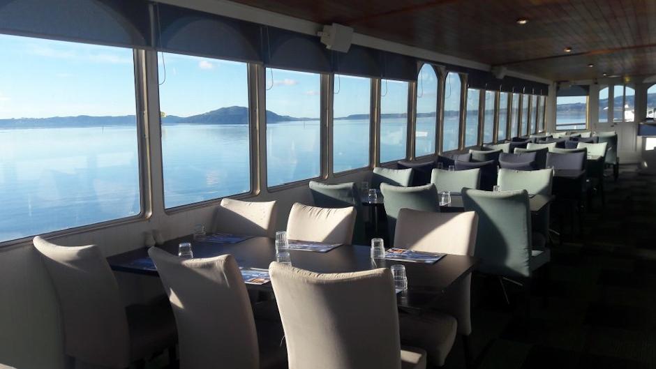 All aboard the Lakeland Queen with live Commentary, great food, and stunning views of Lake Rotorua!
