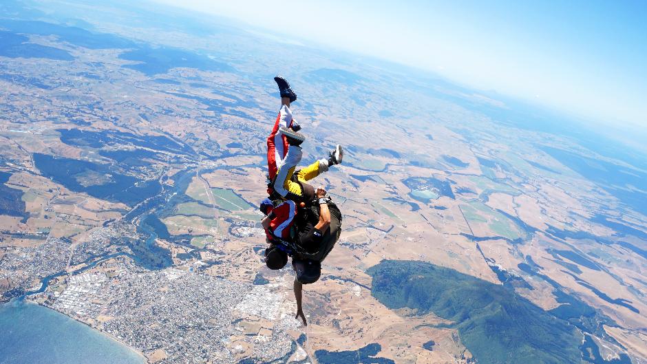 Staying in Rotorua but want to skydive? We've got you! Come and enjoy a 12,000 ft skydive over stunning Lake Taupo just a 50-minute drive from Rotorua. We offer FREE return transport from Rotorua.