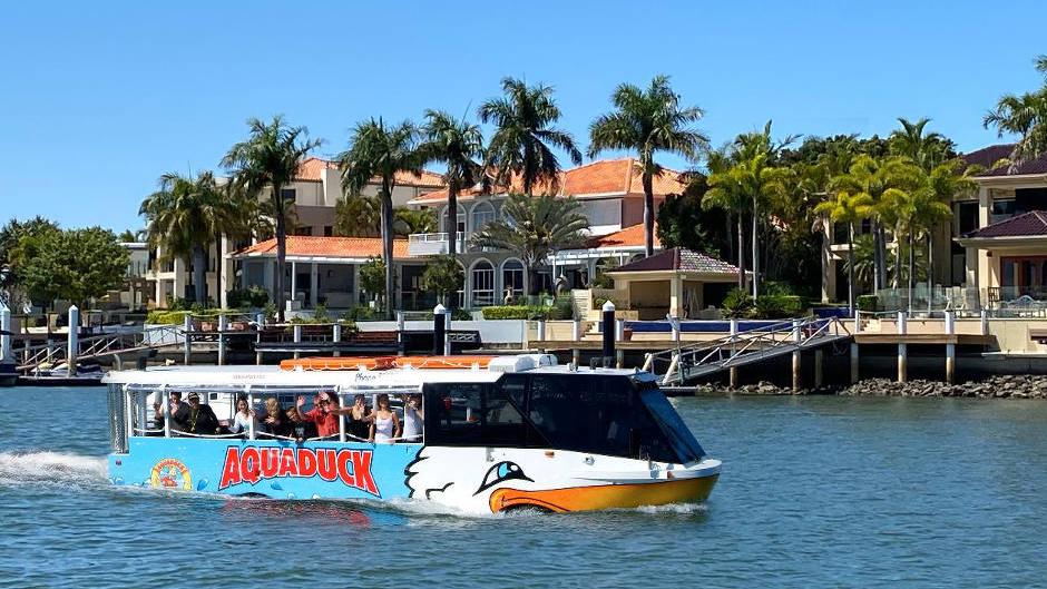 Soak up the best of Mooloolaba by land and water in an amphibious duck vehicle!