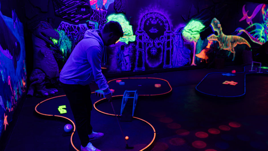 Challenge yourself and your friends or family to a fun game of glow-in-the-dark mini golf at Thrillzone! 

