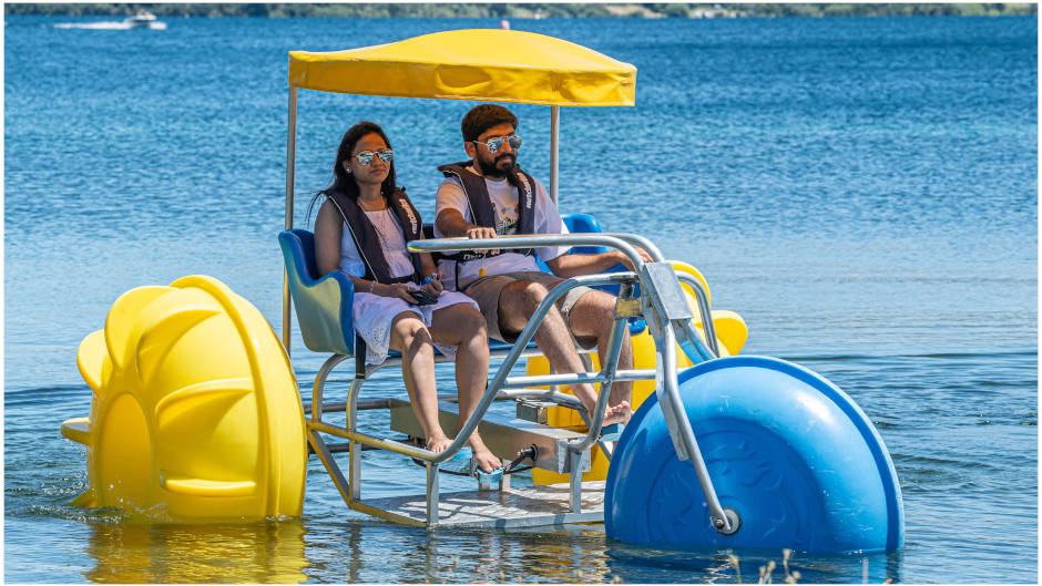 Experience Lake Taupō on an awesome aqua trike, pedalling across the stunning water!  