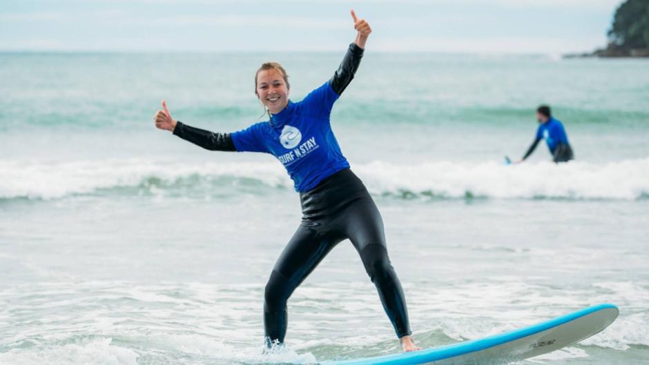 Learn to surf at one of New Zealand's top surf beaches!