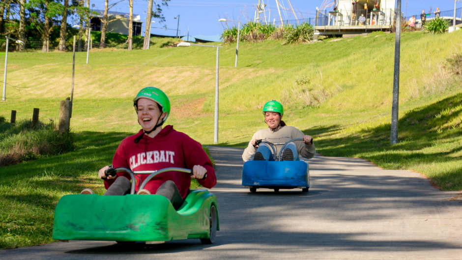 Experience Auckland Adventure Park's best rides with a family fun pass! Includes Kids Playzone, 4D Cinema, Luge, Vertical Bungy and Zipline!