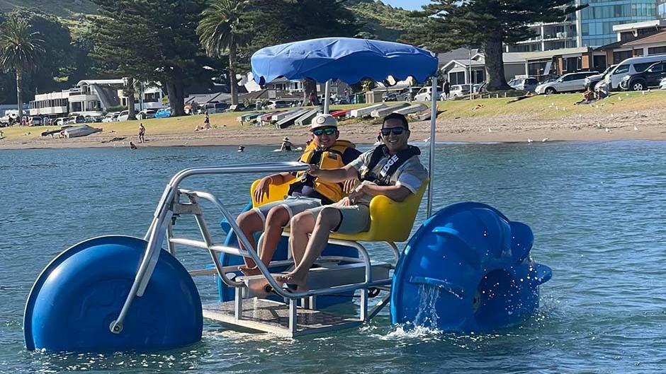 Enjoy Pilot Bay on an awesome aqua trike, pedalling across the serene waters!   