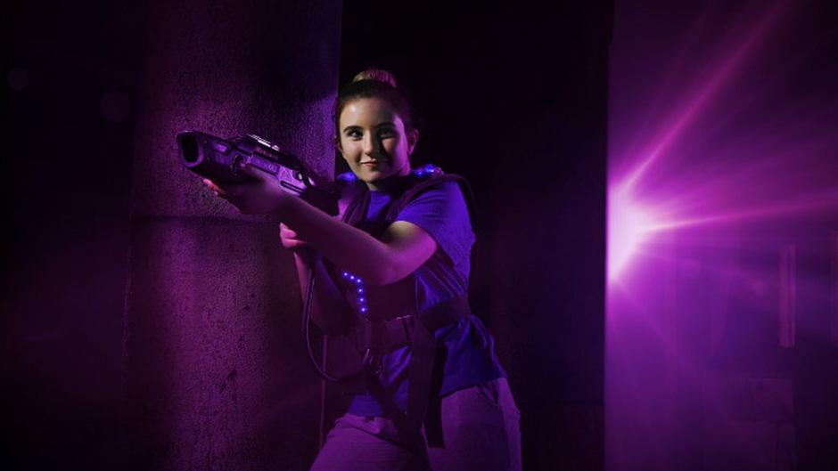 Enjoy a thrilling game of interactive, competitive fun at Laser Strike!