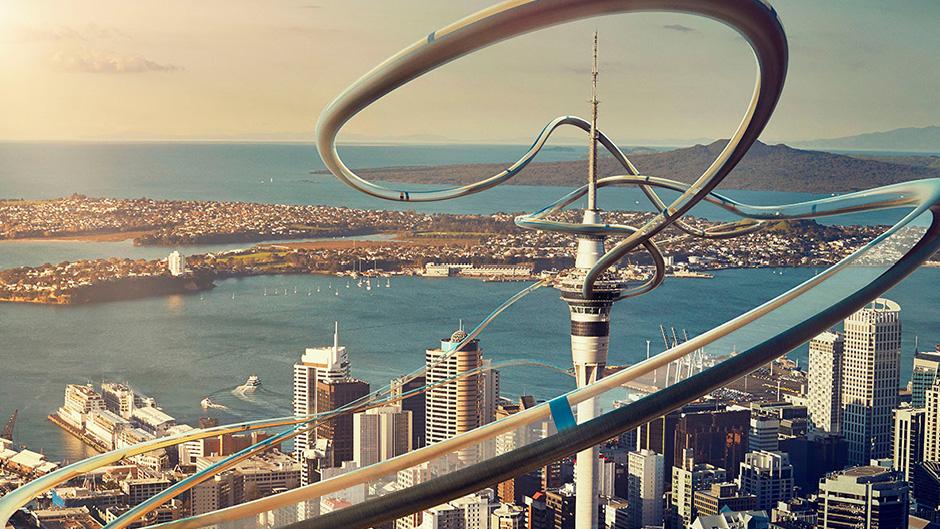 Experience the thrilling virtual reality SkySlide at the iconic Sky Tower! 