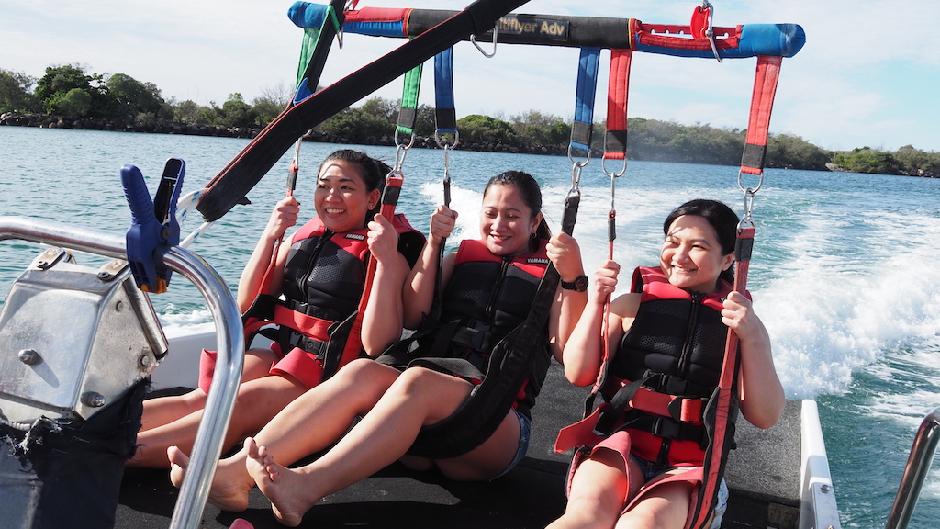 The only Triple Parasail departing from Surfers Paradise.  Quality experience quality equipment, quality standards. Jump aboard for a 1.5hrs boat ride with your 2 besties or family members. 