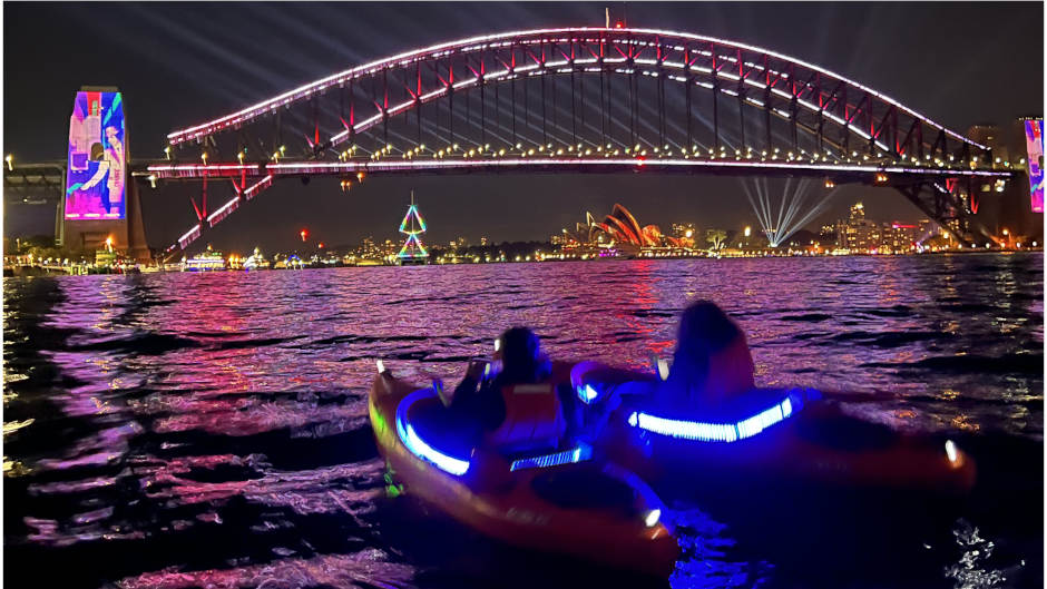 Enjoy a unique experience paddling in lit-up kayaks cruising around the Sydney Harbour
