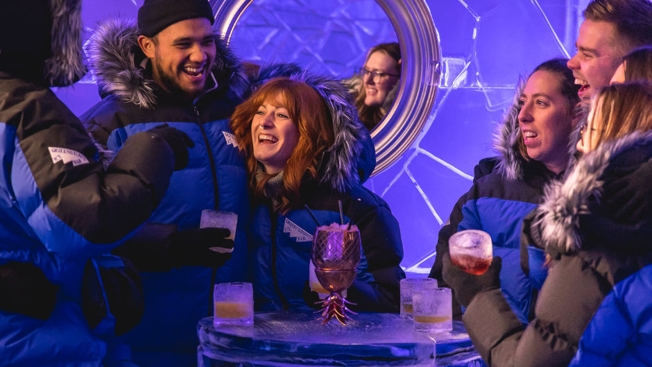 Enjoy a night out in a Scandinavian-inspired cocktail lounge built from over 25 tonnes of hand-carved, glass-like ice architecture!