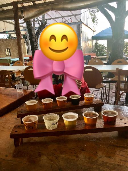 Two tasting trays of 10 different beers during brewery visit