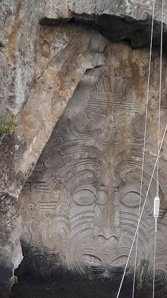 Trip to the Maori rock carving