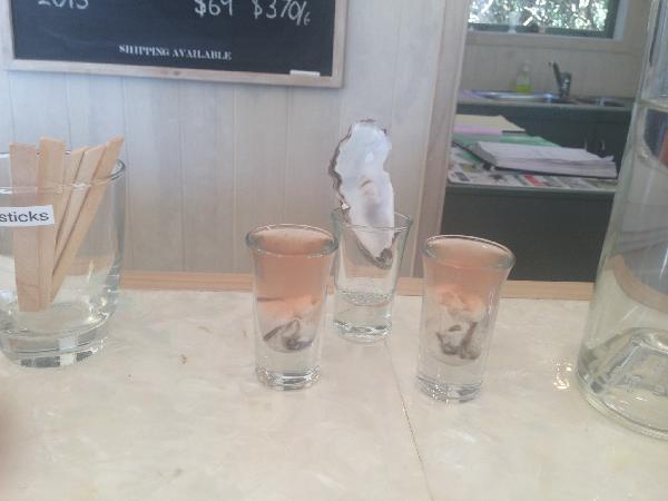 Oyster shots in rose a hit