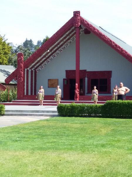 Being welcomed to the marae