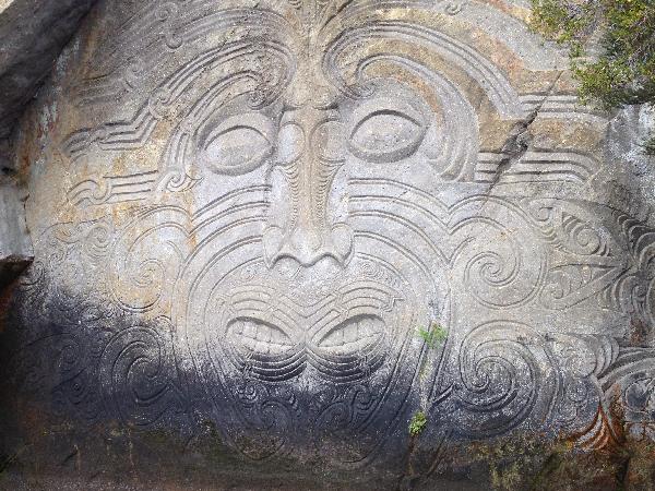Maori rock carving boat trip