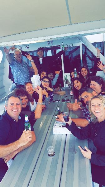 Ferry back to Auckland with a very merry bunch