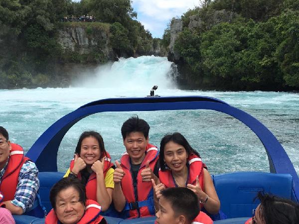 Jetboat ride with huka falls as background. The other foto taken at hukafalls lookout