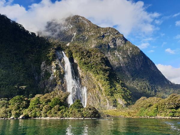 Waterfall at milford sound